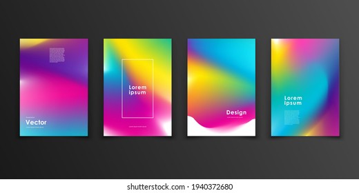 Fundas abstractas modernas. Composición de formas de degradado frío. Vector Eps10. 
