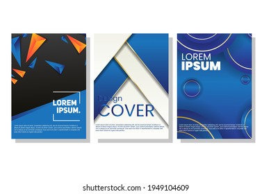 Modern abstract covers set. Cool gradient shapes composition. Abstract design Perfect for copybook brochures and school books. Notebook paper. Brochure, book, magazine template, banner.