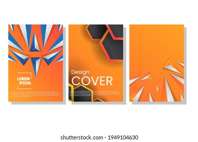 Modern abstract covers set. Cool gradient shapes composition. Abstract design Perfect for copybook brochures and school books. Notebook paper. Brochure, book, magazine template, banner.