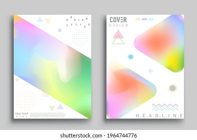 Modern abstract covers set. Cool gradient shapes composition, Art template design for invitation card, front page, mockup brochure theme style, banner idea, book cover, booklet print.