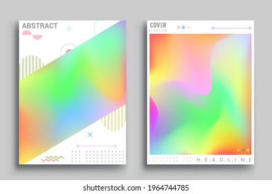 Modern abstract covers set. Cool gradient shapes composition, Art template design for invitation card, front page, mockup brochure theme style, banner idea, book cover, booklet print.