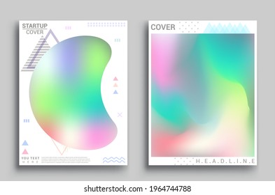 Modern abstract covers set. Cool gradient shapes composition, Art template design for invitation card, front page, mockup brochure theme style, banner idea, book cover, booklet print.