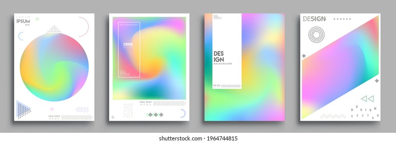 Modern abstract covers set. Cool gradient shapes composition, Art template design for invitation card, front page, mockup brochure theme style, banner idea, book cover, booklet print.
