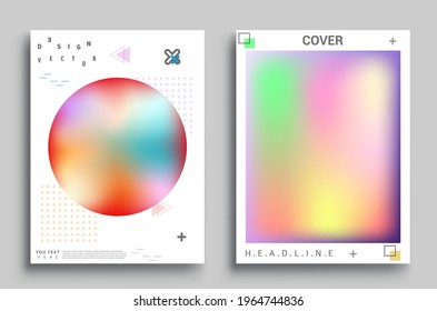 Modern abstract covers set. Cool gradient shapes composition, Art template design for invitation card, front page, mockup brochure theme style, banner idea, book cover, booklet print.