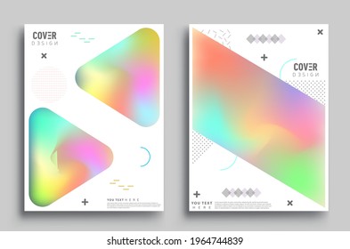 Modern abstract covers set. Cool gradient shapes composition, Art template design for invitation card, front page, mockup brochure theme style, banner idea, book cover, booklet print.