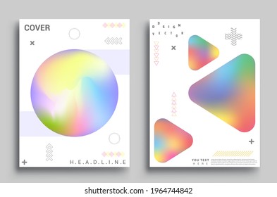 Modern abstract covers set. Cool gradient shapes composition, Art template design for invitation card, front page, mockup brochure theme style, banner idea, book cover, booklet print.