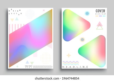 Modernes abstraktes Cover Set. Cool Farbverlauf-Formen Zusammensetzung, Art Template Design für Einladungskarte, Vorderseite, Mock-up Broschüren Thema Stil, Banner Idee, Buchcover, Buchdruck.