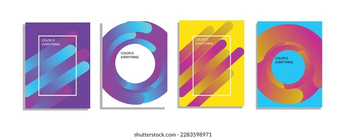 Modern abstract covers set. Cool gradient shape composition. Vector Eps10.