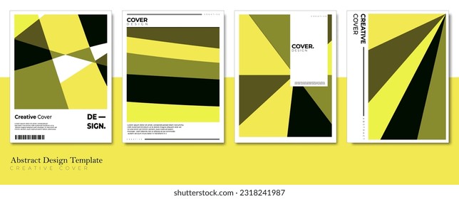 Modernes abstraktes Cover Set. Cool Farbverlauf-Formen Zusammensetzung, Vektorgrafik-Design. gelbe Abdeckplatte