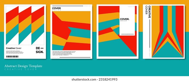 Fundas abstractas modernas. Composición de formas de gradiente frío, diseño de cubiertas vectoriales. forma de patrón geométrico