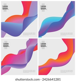 Modern abstract covers set. Cool gradient shapes composition. Futuristic design. Geometric shape Minimal abstract gradient covers. Geometric future template for flyer, poster, brochure. Template Set