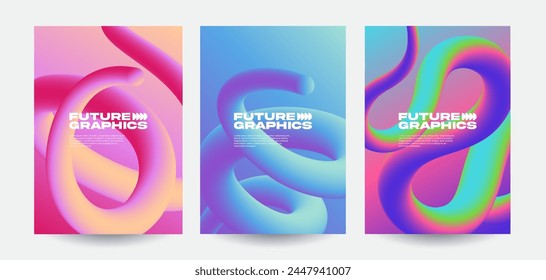 Conjunto de cubiertas abstractas modernas. Composición de Formas de gradiente. Vector Eps10.