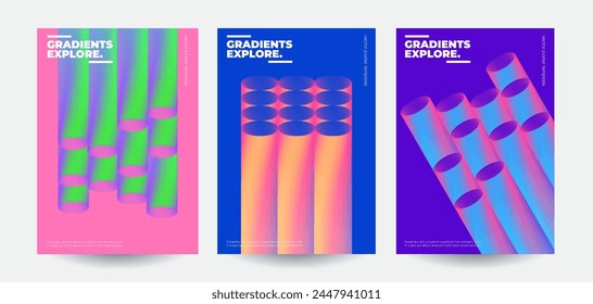 Modern abstract covers set. Cool gradient shapes composition. Eps10 vector.