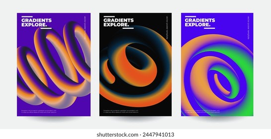 Modernes abstraktes Cover-Set. Zusammensetzung von kühlen Gradienten-Formen. EPS10-Vektorgrafik.