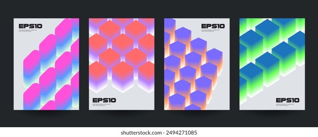 Modern abstract covers set. Cool gradient shapes composition. Eps10 vector.