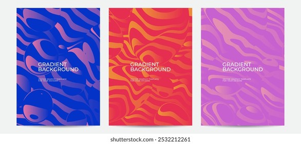 Conjunto de capas abstratas modernas. Composição de formas de gradiente frescas. Design futurista. Vetor Eps10.