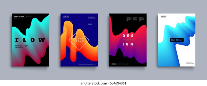 Modern Abstract Covers Set. Cool Gradient Shapes Composition. Futuristic Design. Eps10 Vector.
