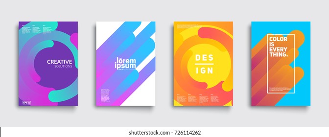Modern abstract covers set. Cool gradient shapes composition. Eps10 vector. - Shutterstock ID 726114262
