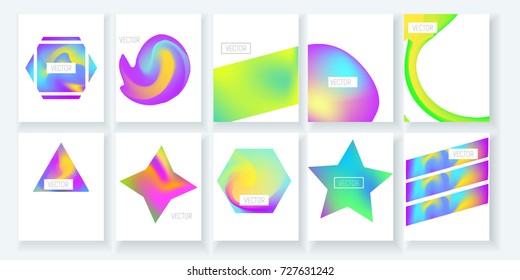 Modern abstract covers set. Cool gradient shapes composition. Futuristic design. Eps10 vector.