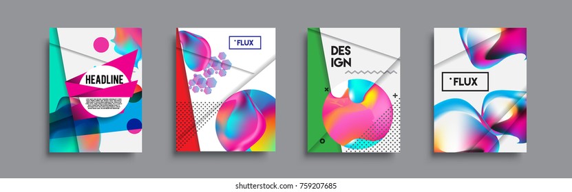 Modern abstract covers set. Cool gradient shapes composition, vector covers design.
