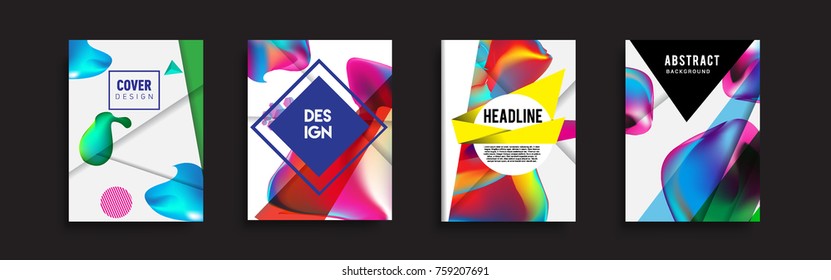 Modern abstract covers set. Cool gradient shapes composition, vector covers design.
