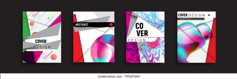 Modern abstract covers set. Cool gradient shapes composition, vector covers design.
