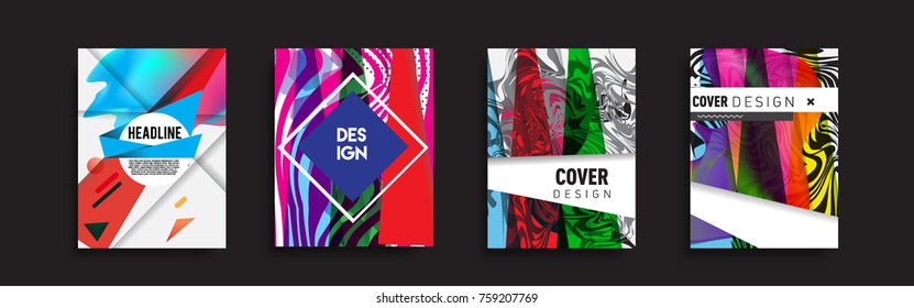 Modern abstract covers set. Cool gradient shapes composition, vector covers design.
