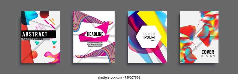 Modern abstract covers set. Cool gradient shapes composition, vector covers design.
