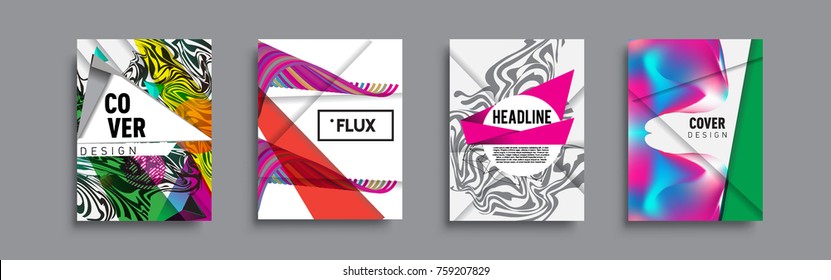 Modern abstract covers set. Cool gradient shapes composition, vector covers design.
