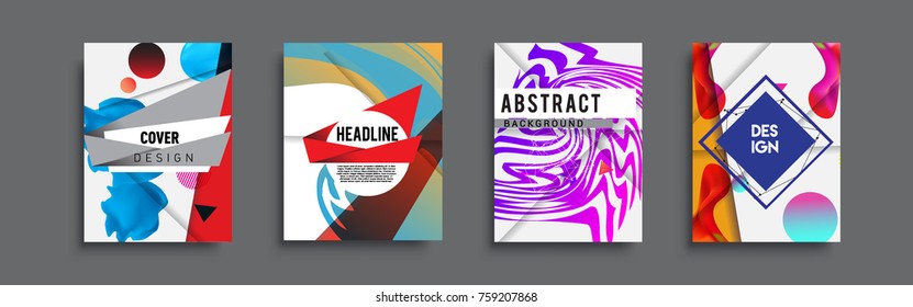 Modern abstract covers set. Cool gradient shapes composition, vector covers design.
