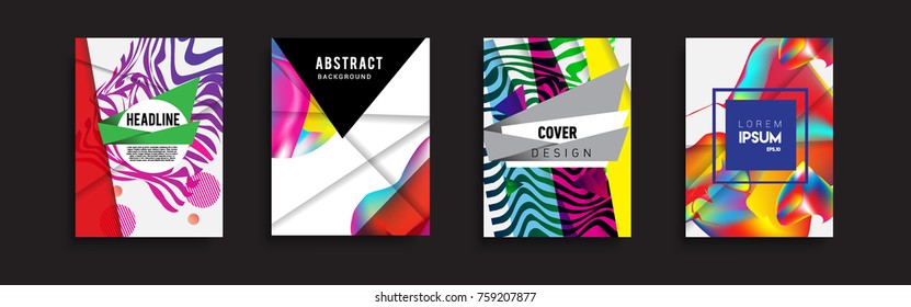 Modern abstract covers set. Cool gradient shapes composition, vector covers design.
