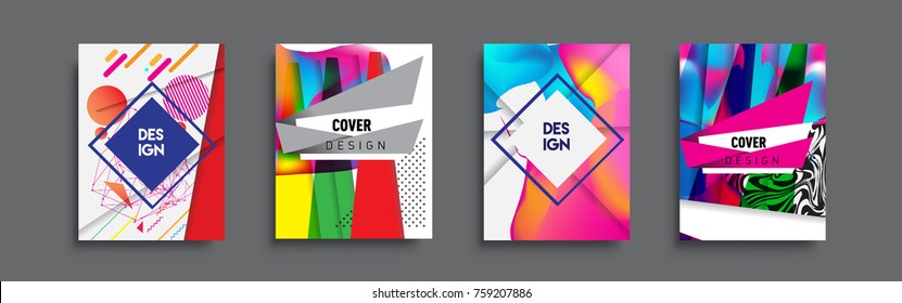 Modern abstract covers set. Cool gradient shapes composition, vector covers design.

