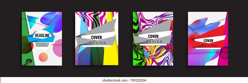 Modern abstract covers set. Cool gradient shapes composition, vector covers design.
