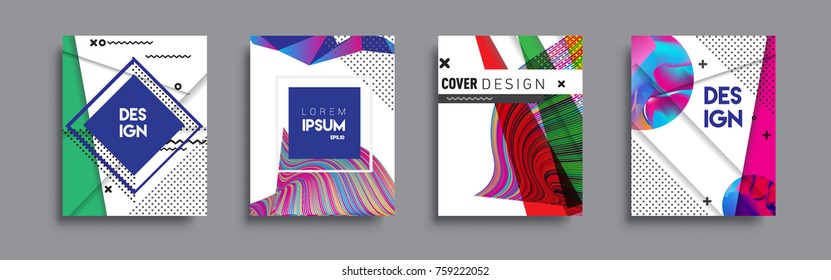 Modern abstract covers set. Cool gradient shapes composition, vector covers design.
