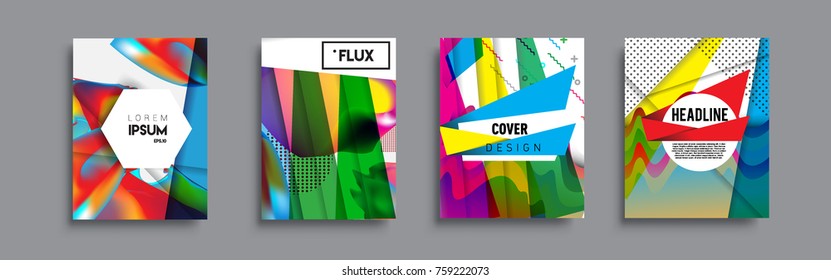 Modern abstract covers set. Cool gradient shapes composition, vector covers design.
