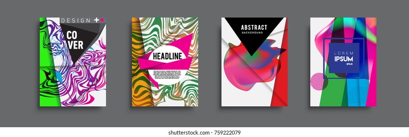 Modern abstract covers set. Cool gradient shapes composition, vector covers design.

