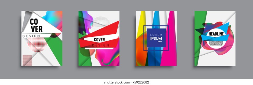 Modern abstract covers set. Cool gradient shapes composition, vector covers design.
