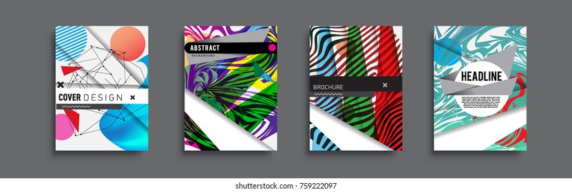 Modern abstract covers set. Cool gradient shapes composition, vector covers design.

