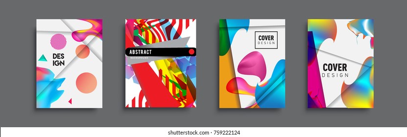 Modern abstract covers set. Cool gradient shapes composition, vector covers design.
