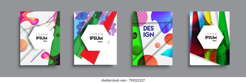 Modern abstract covers set. Cool gradient shapes composition, vector covers design.
