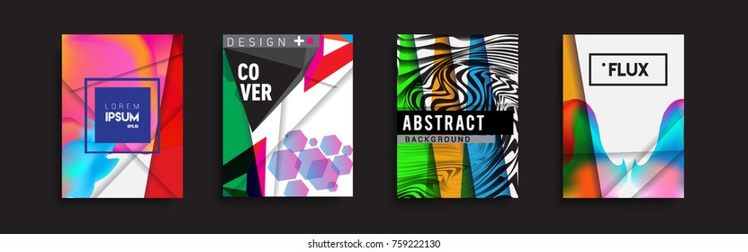Modern abstract covers set. Cool gradient shapes composition, vector covers design.

