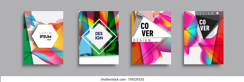 Modern abstract covers set. Cool gradient shapes composition, vector covers design.
