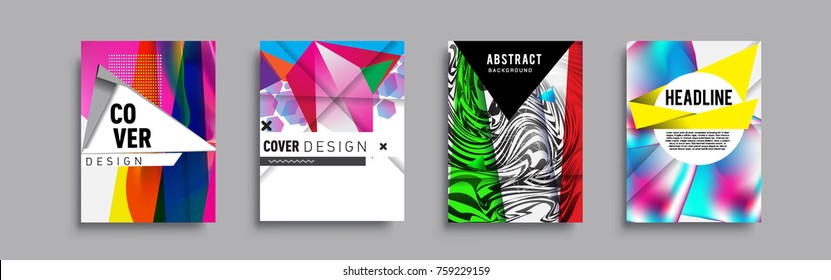Modern abstract covers set. Cool gradient shapes composition, vector covers design.
