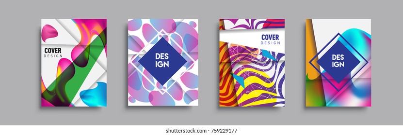 Modern abstract covers set. Cool gradient shapes composition, vector covers design.
