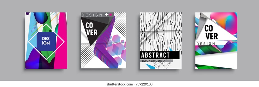Modern abstract covers set. Cool gradient shapes composition, vector covers design.
