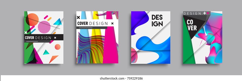 Modern abstract covers set. Cool gradient shapes composition, vector covers design.
