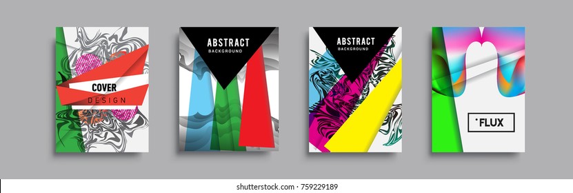 Modern abstract covers set. Cool gradient shapes composition, vector covers design.
