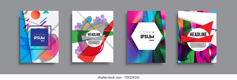 Modern abstract covers set. Cool gradient shapes composition, vector covers design.
