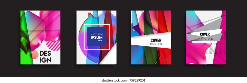 Modern abstract covers set. Cool gradient shapes composition, vector covers design.
