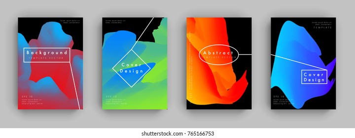 Modern abstract covers set. Cool gradient shapes composition. Futuristic design. Eps10 vector.
